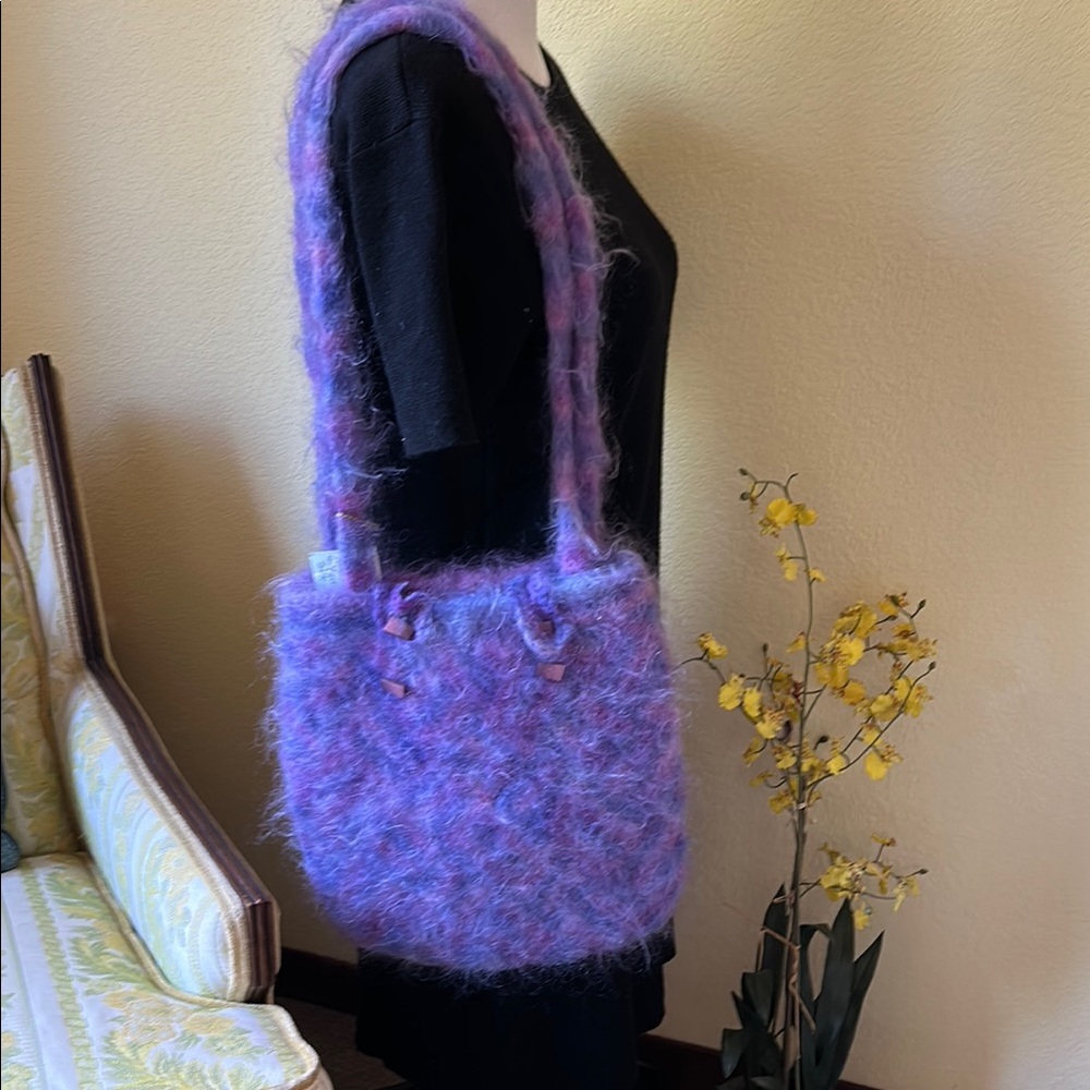 Purple Fuzzy Shoulder Bag